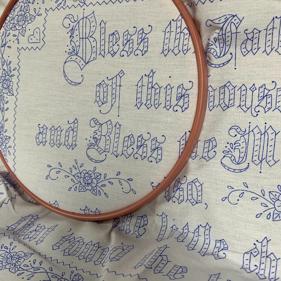 VTG Bucilla KIT Grace Cross Stitch Prayer Stamped Christian Family Stitchery - Picture 9 of 9